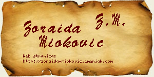 Zoraida Mioković vizit kartica